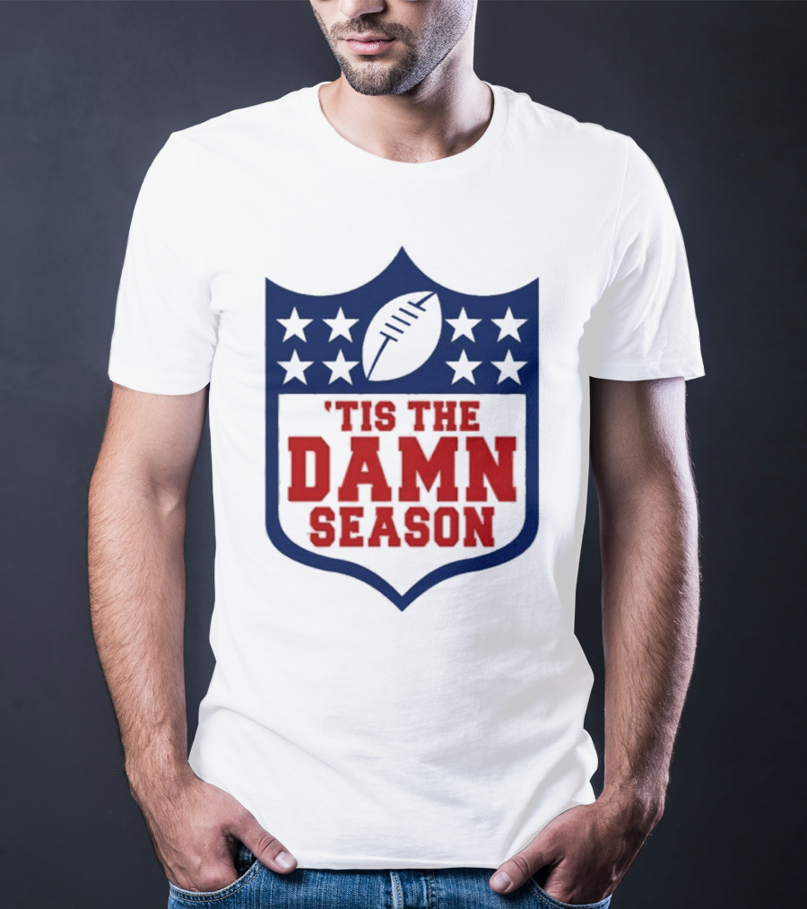 'Tis The Damn Season Football Shield T-Shirt