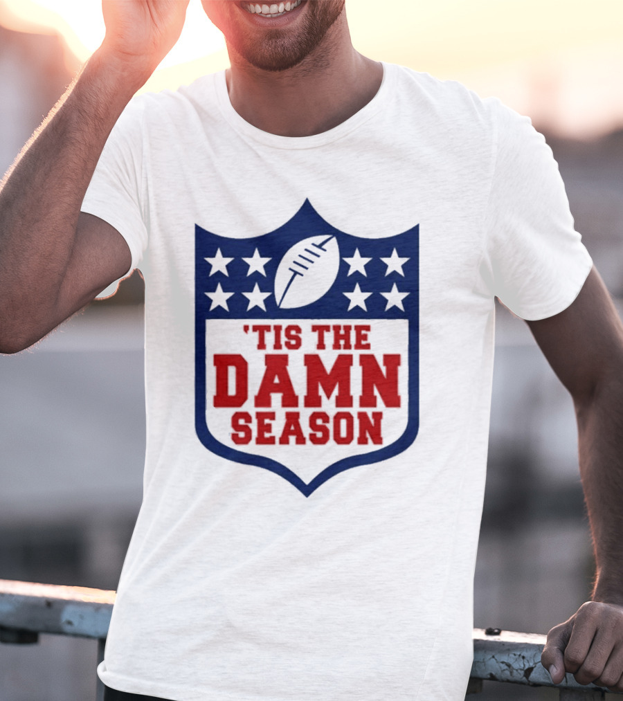 'Tis The Damn Season Football Shield T-Shirt