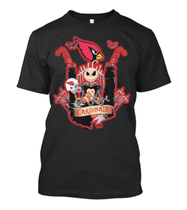 Jack Skellington Halloween Arizona Cardinals Fan T-Shirt