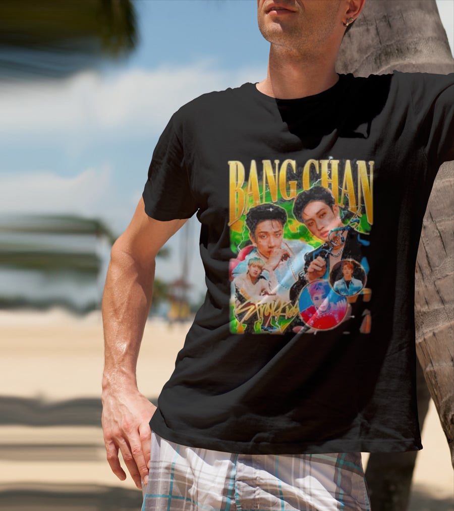 Bang Chan Stray Kids Multicolor Photo Collage T-Shirt