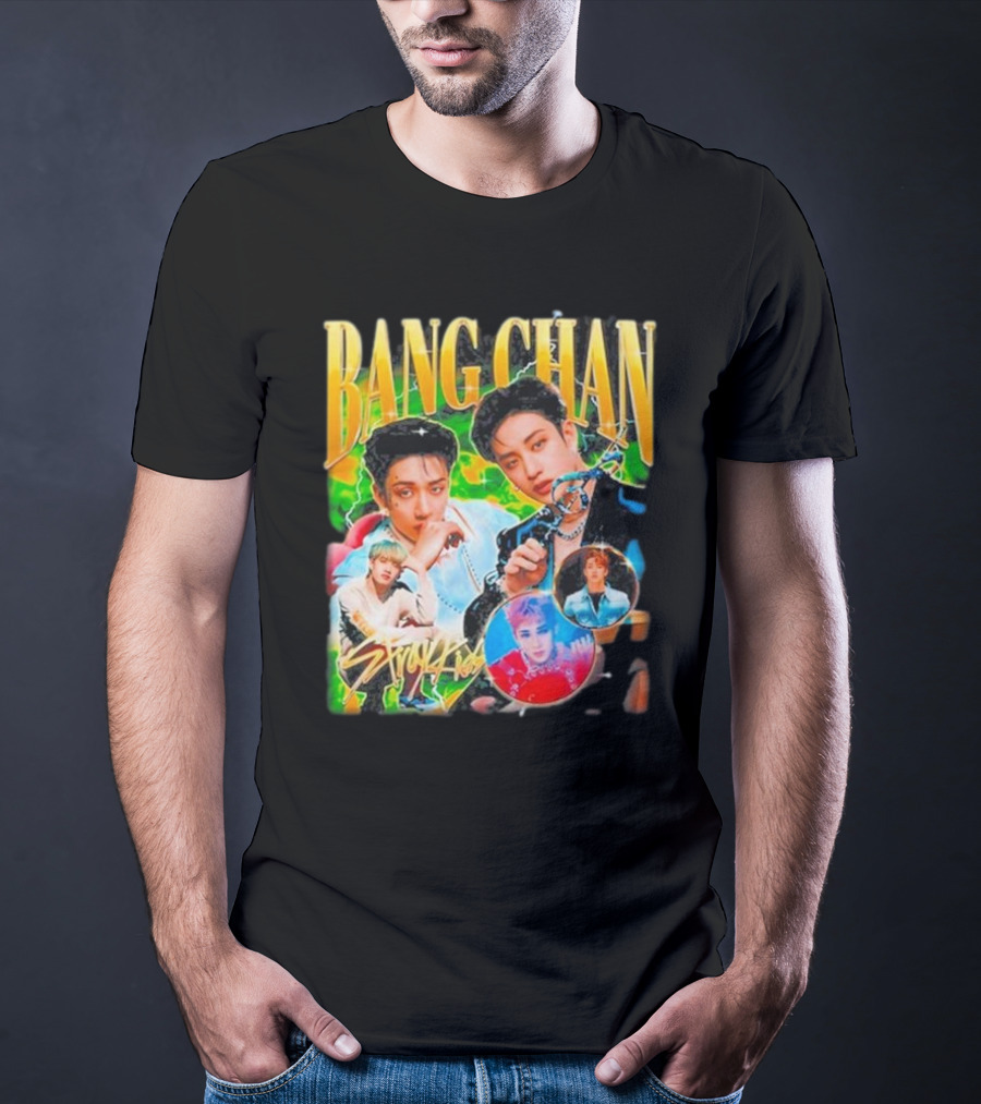 Bang Chan Stray Kids Multicolor Photo Collage T-Shirt