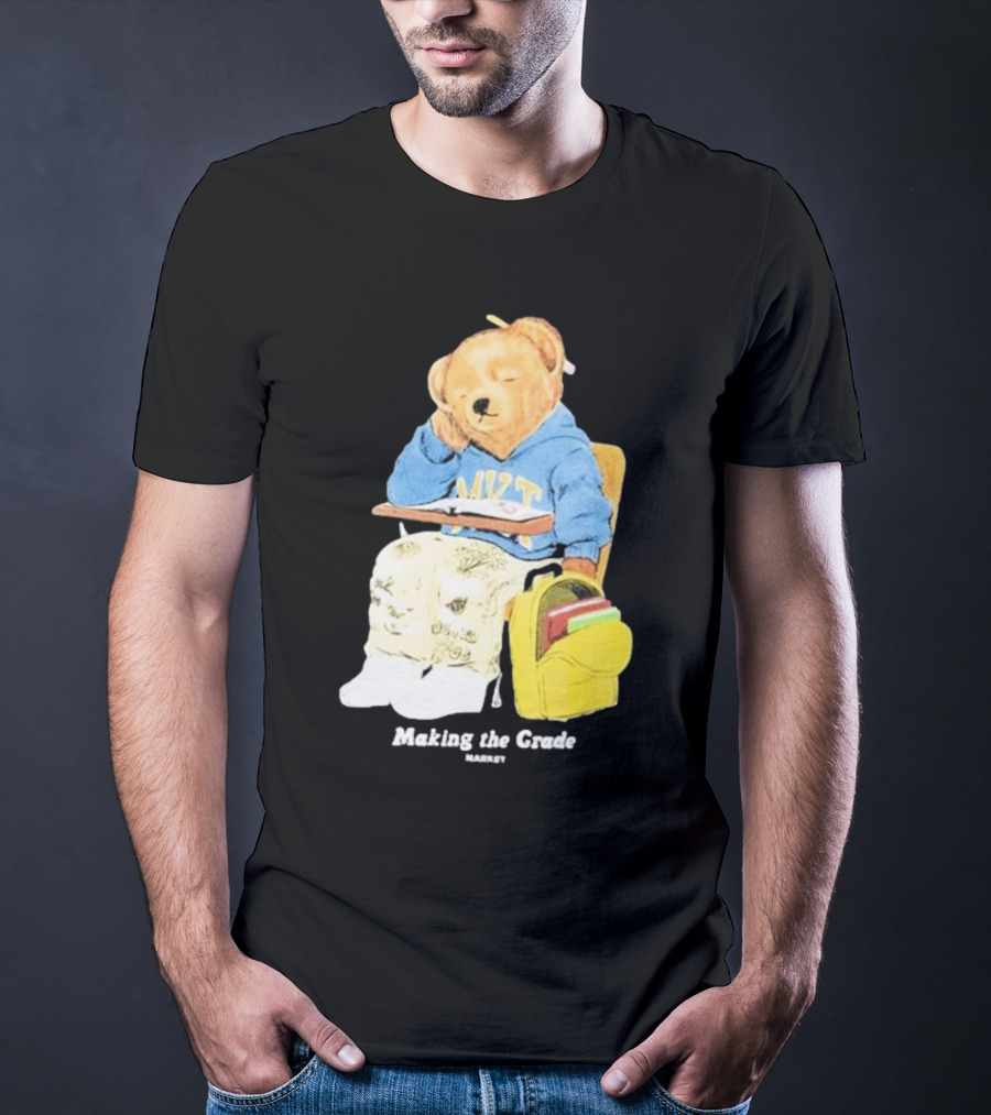 NYT Bear In School Desk With Yellow Backpack T-Shirt