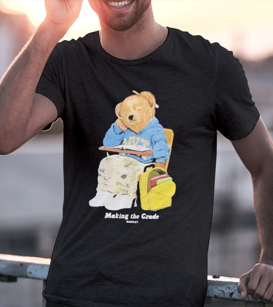 NYT Bear In School Desk With Yellow Backpack T-Shirt