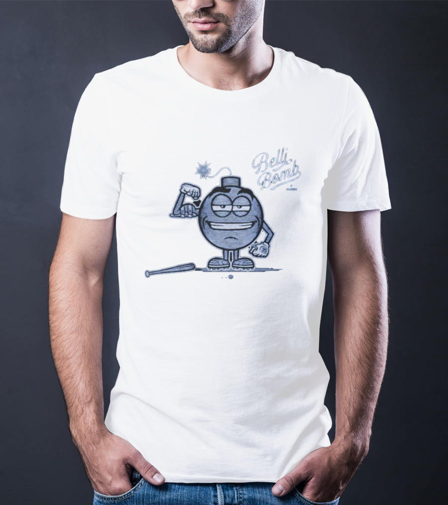 Belli Bomb Cartoon Character With Baseball Bat T-Shirt