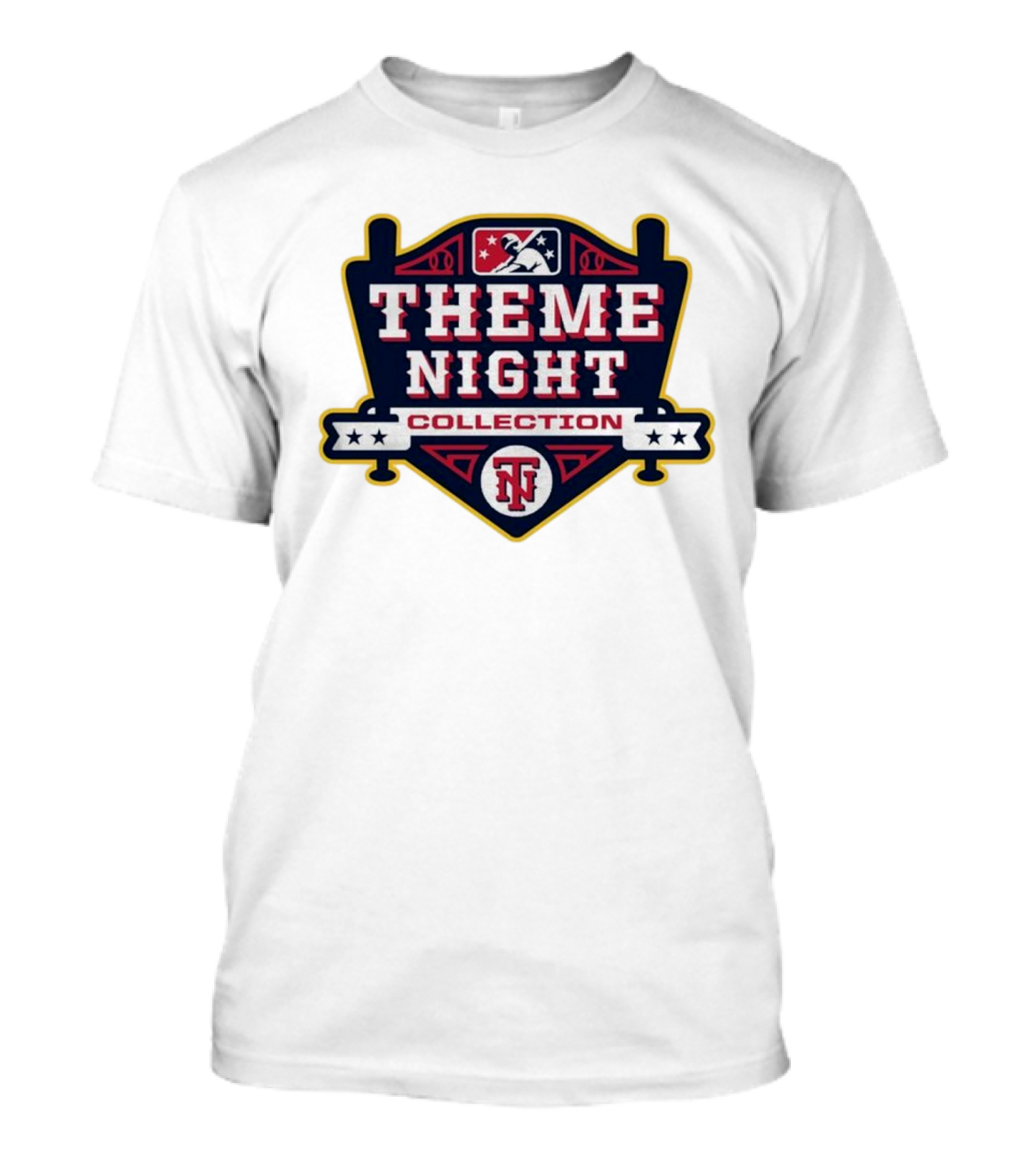 MLB Theme Night Collection Emblem With Baseball Bat Icon And Stars T-Shirt