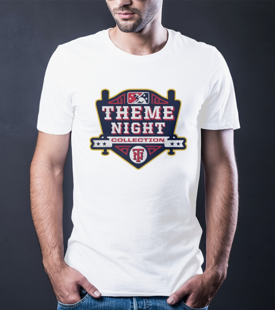 MLB Theme Night Collection Emblem With Baseball Bat Icon And Stars T-Shirt