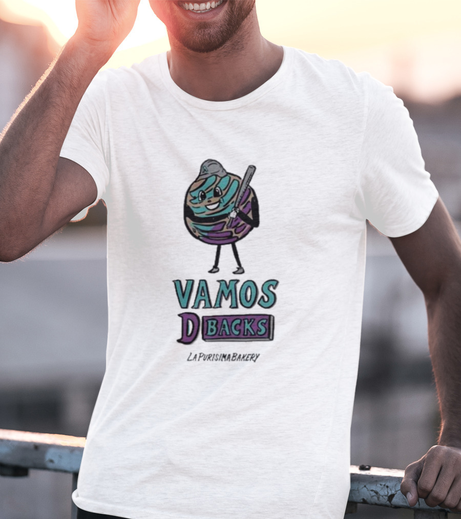 VAMOS DBACKS La Purisima Bakery Baseball Cookie Character T-Shirt