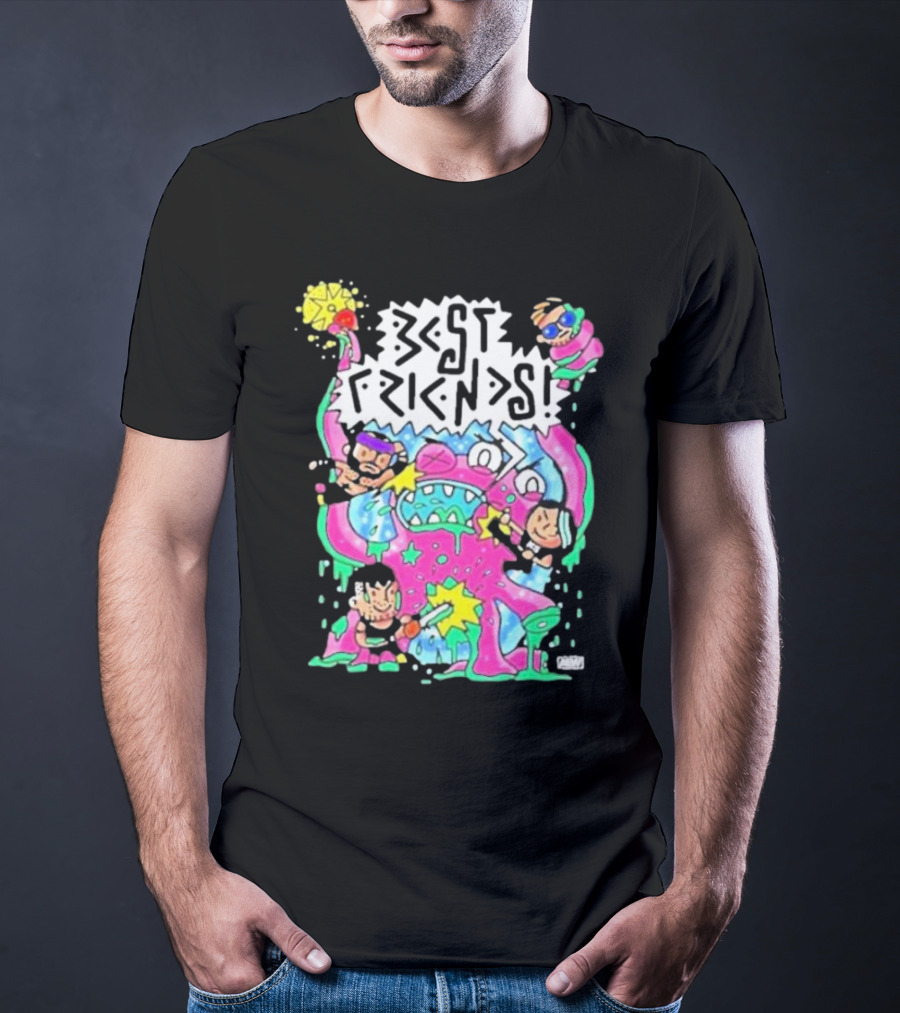 Best Friends Kris Statlander Orange Cassidy Intergalactic Planetary Cartoon Characters T-Shirt