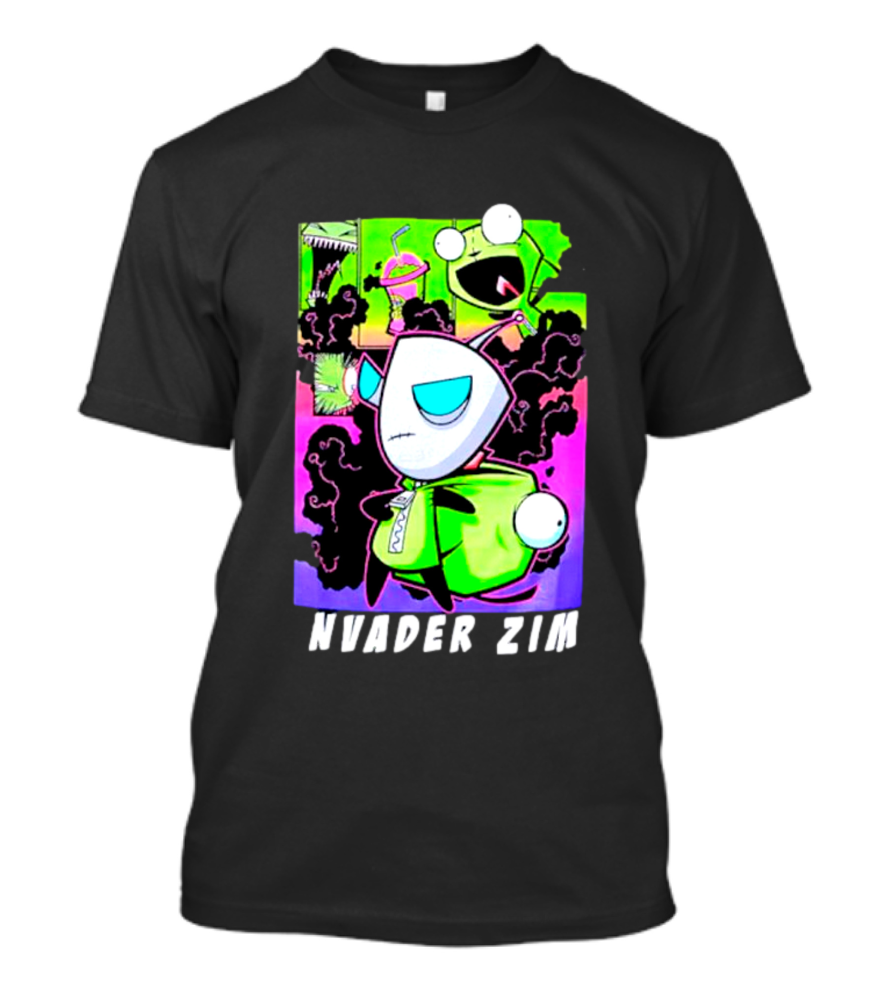 Invader Zim GIR Unzipped Neon Colors Cartoon T-Shirt