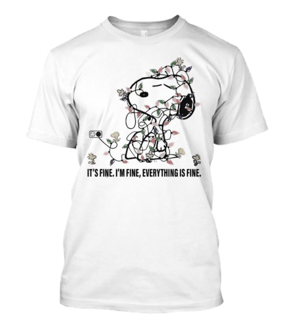 It's Fine I'm Fine Everything Is Fine Snoopy Christmas Lights T-Shirt