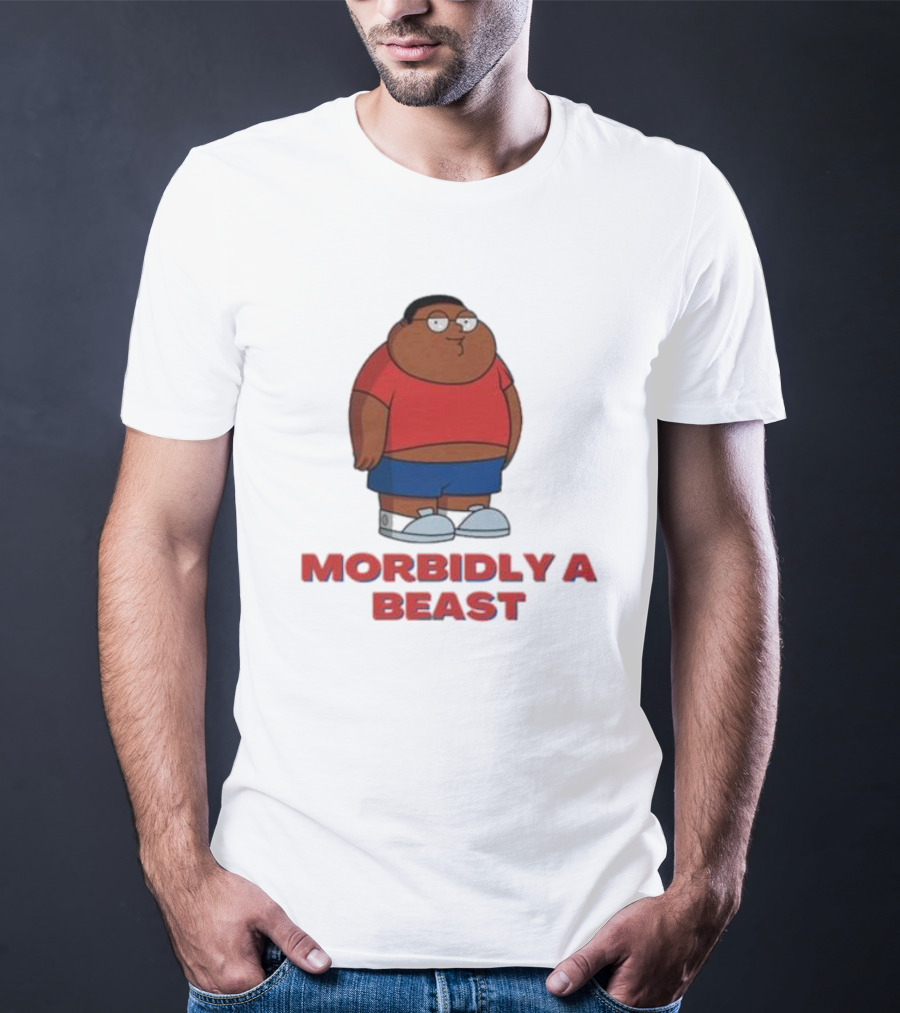 Morbidly A Beast Cartoon Character In Red And Blue T-Shirt