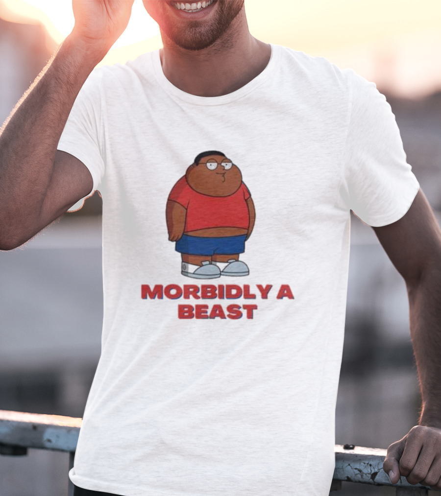 Morbidly A Beast Cartoon Character In Red And Blue T-Shirt