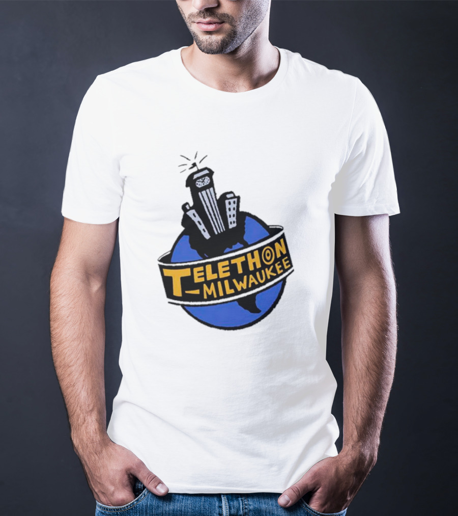 Telethon Milwaukee City Skyline Over Earth T-Shirt