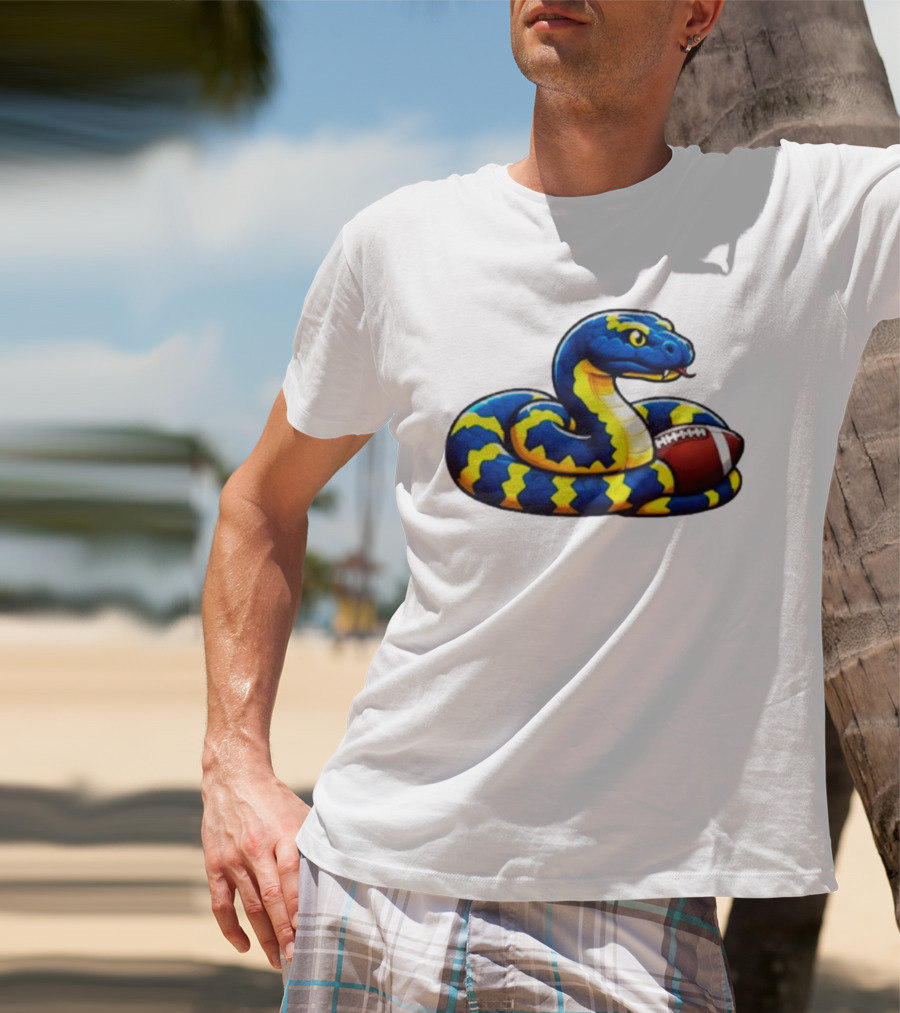Michigan Boa Constrictor Snake Football Colors T-Shirt