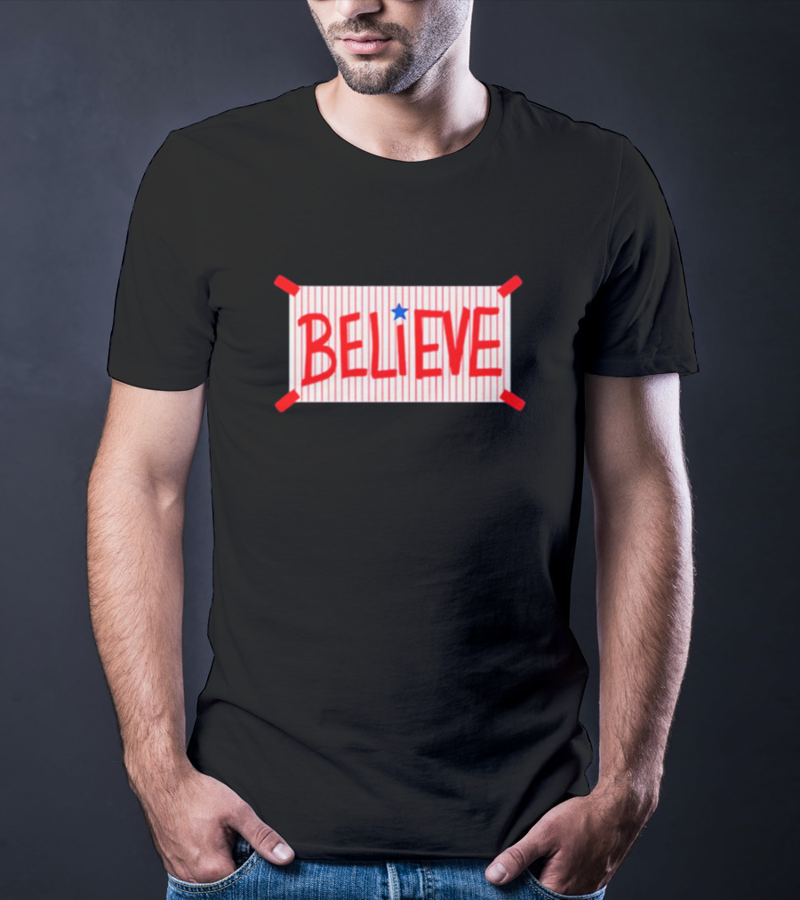 Believe Philadelphia Red Stripes Blue Star T-Shirt