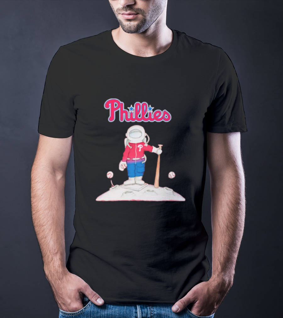 Phillies Astronaut Baseball Moon Adventure T-Shirt