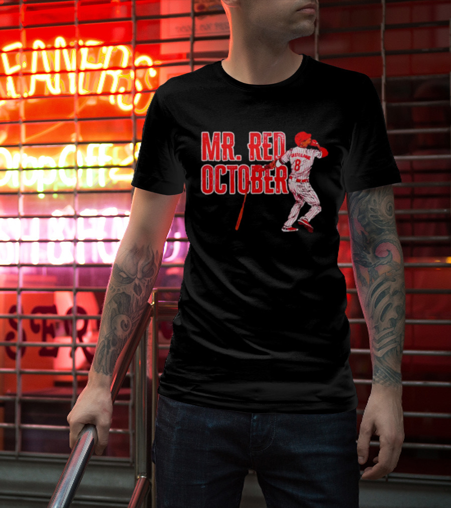 Philadelphia Phillies Mr. Red October Baseball Player Number 8 T-Shirt