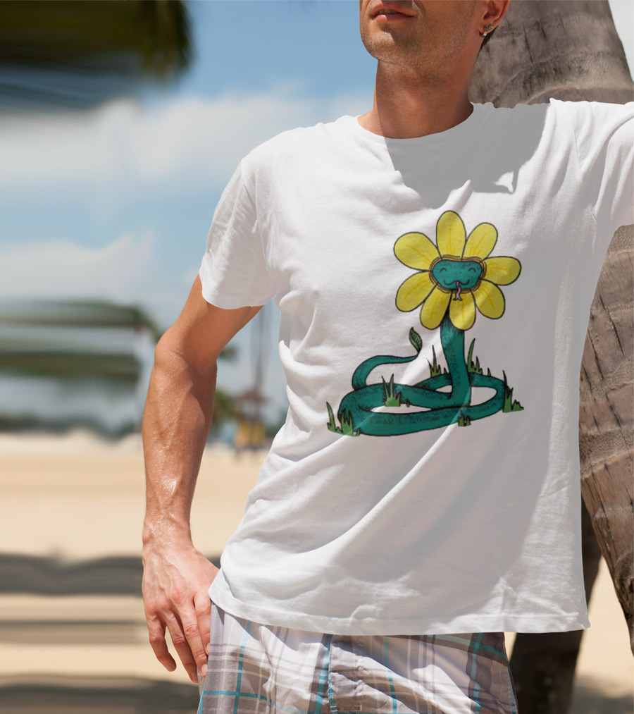 Snake Flower Bloom Entwined In Nature T-Shirt