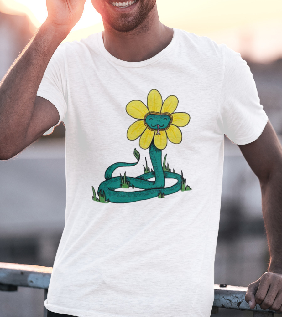 Snake Flower Bloom Entwined In Nature T-Shirt
