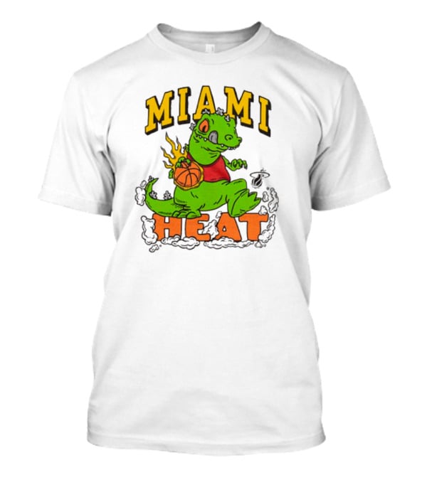 Miami Heat Reptar Holding Basketball Rugrats Crossover T-Shirt