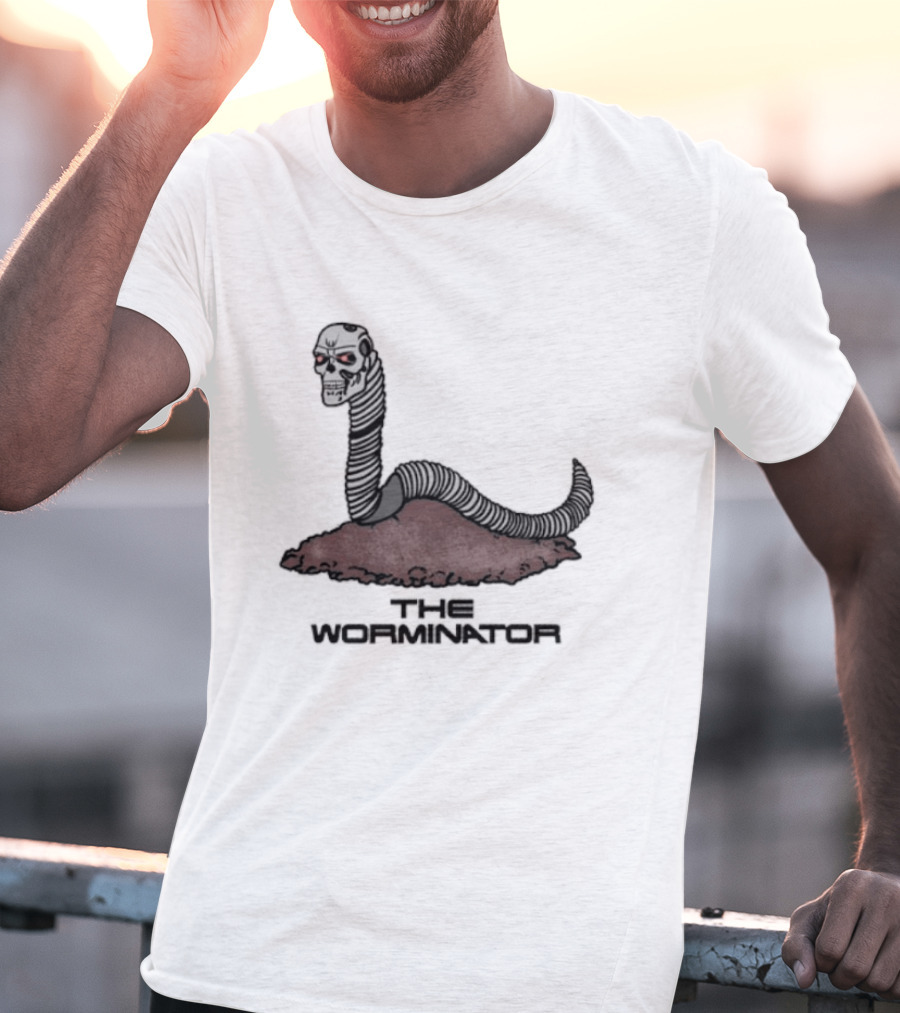 The Worminator Terminator Skull T-Shirt