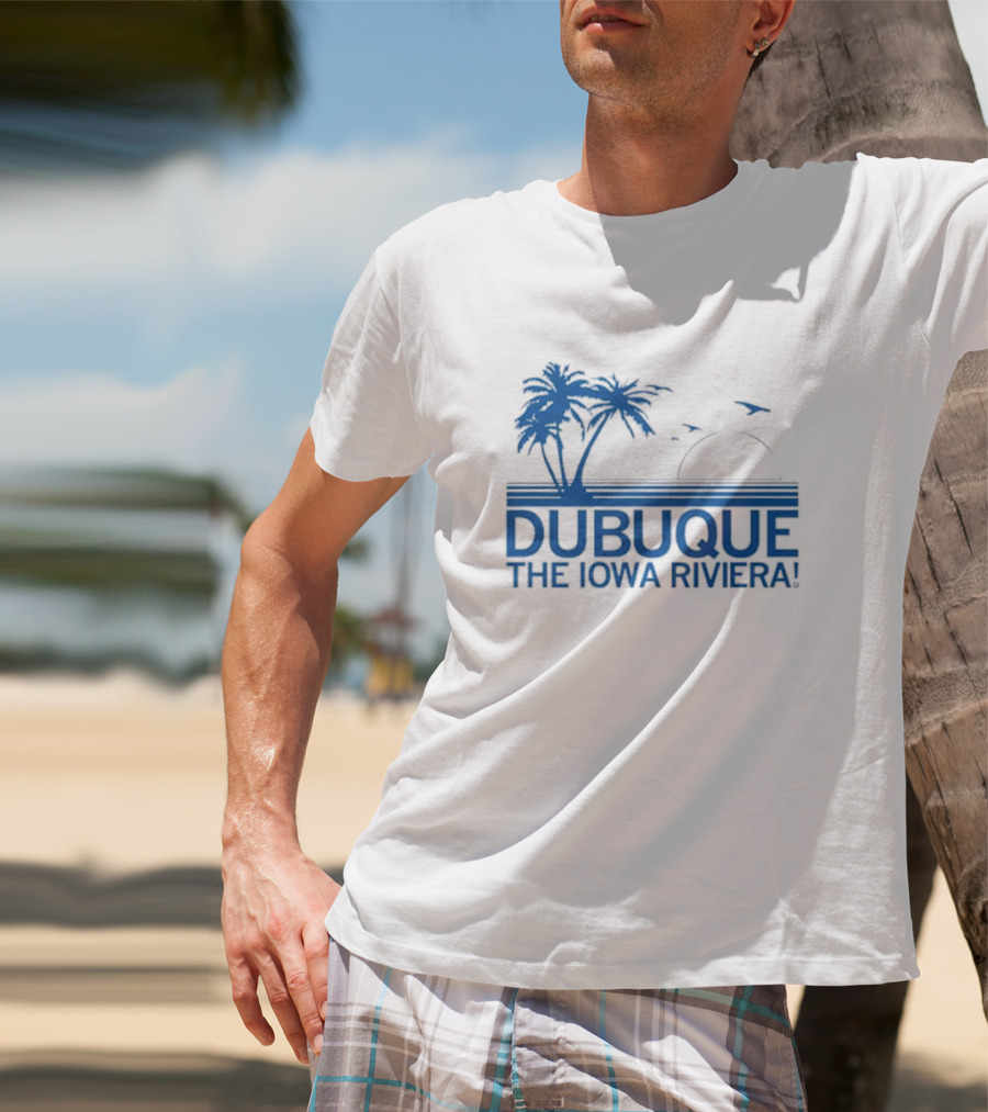 Dubuque The Iowa Riviera Palm Trees Ocean Sunset T-Shirt