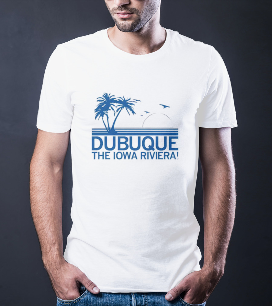 Dubuque The Iowa Riviera Palm Trees Ocean Sunset T-Shirt