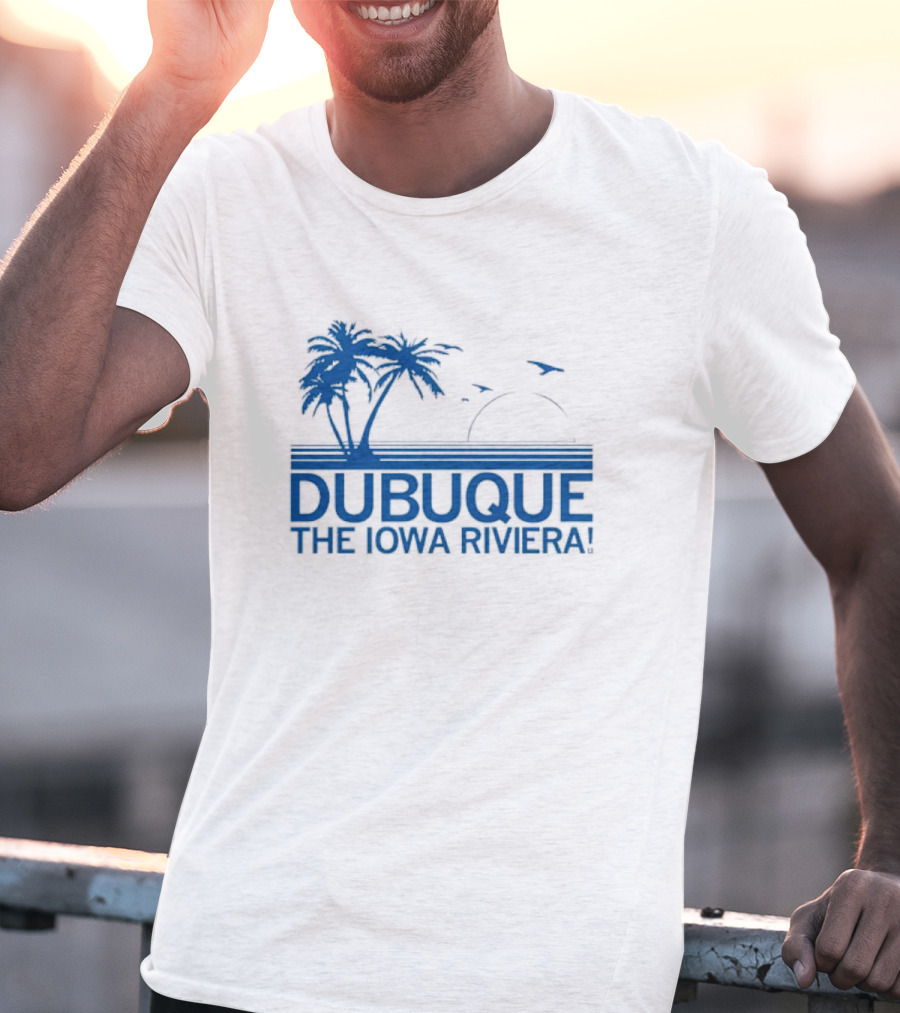 Dubuque The Iowa Riviera Palm Trees Ocean Sunset T-Shirt