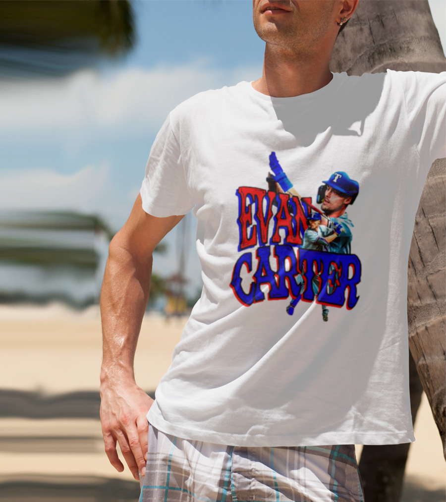 Evan Carter Texas Rangers Baseball Player Image T-Shirt