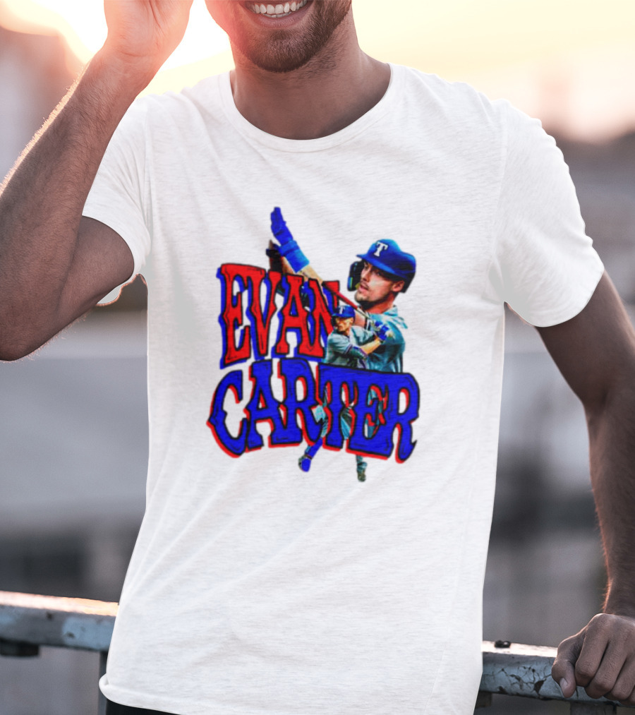 Evan Carter Texas Rangers Baseball Player Image T-Shirt