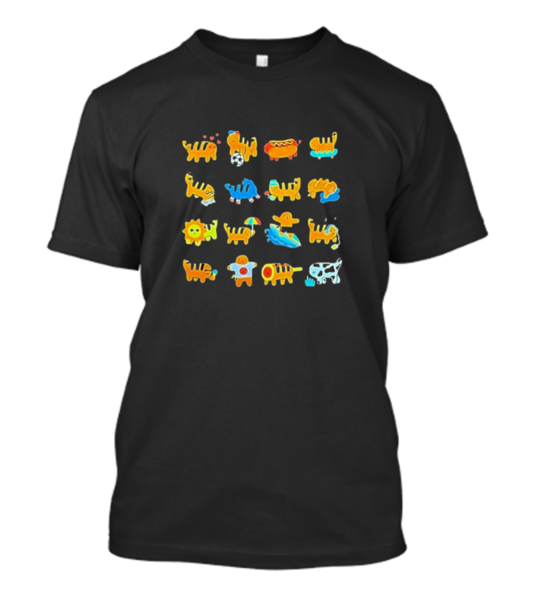Mango Town Colorful Cat Characters Collection T-Shirt