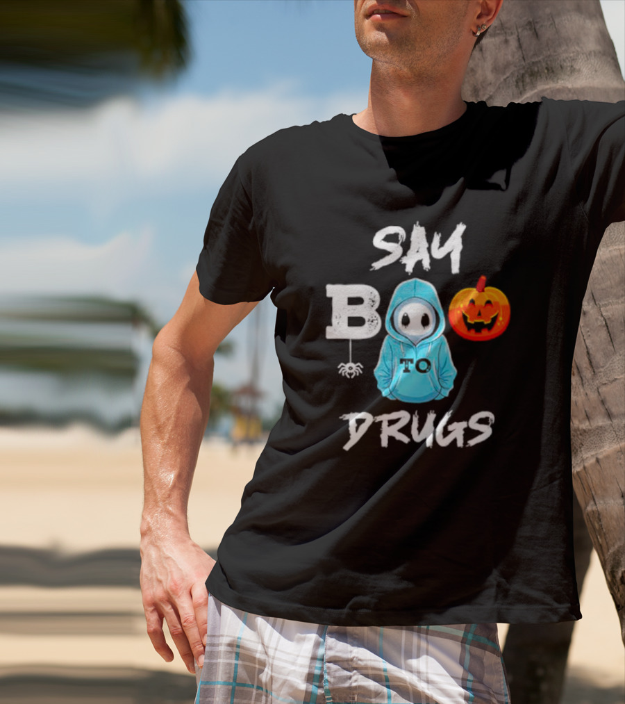 Red Ribbon Week Awareness Say Boo To Drugs Halloween Pumpkin T-Shirt