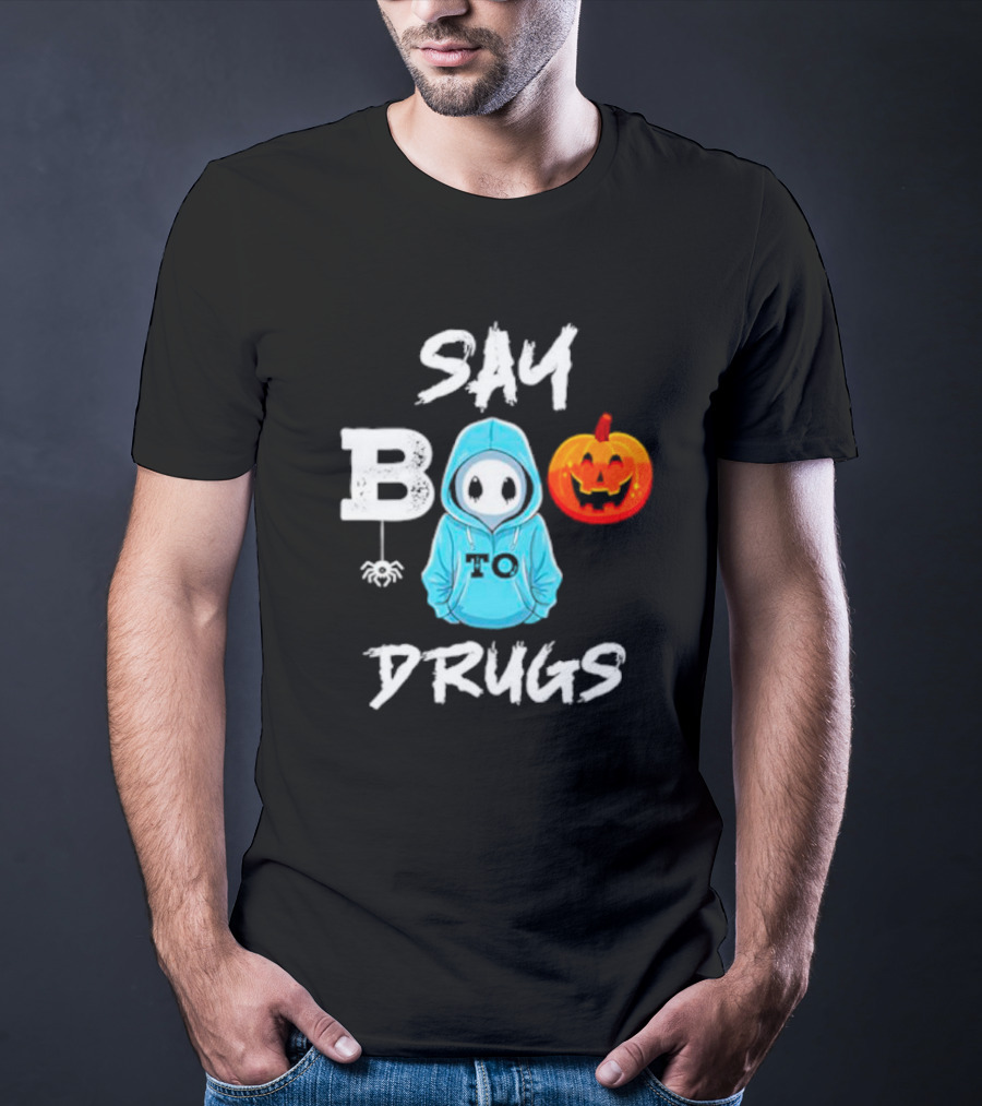 Red Ribbon Week Awareness Say Boo To Drugs Halloween Pumpkin T-Shirt