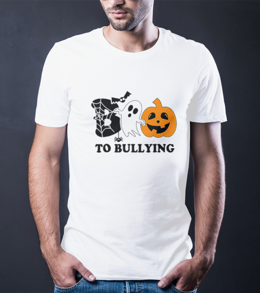 Boo To Bullying Orange Anti Bullying Unity Day Halloween Ghost Pumpkin T-Shirt