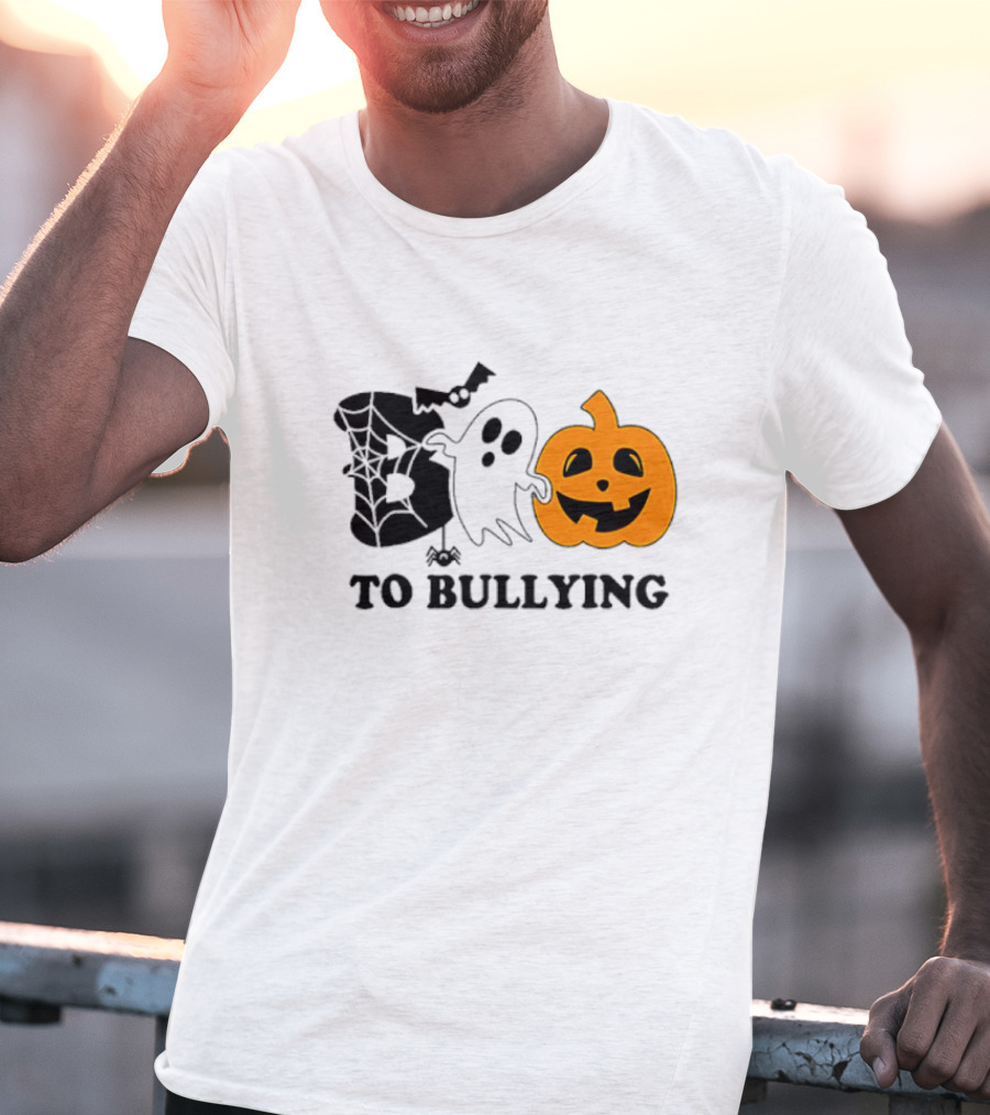 Boo To Bullying Orange Anti Bullying Unity Day Halloween Ghost Pumpkin T-Shirt