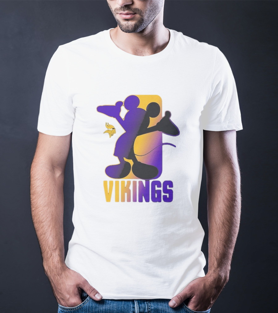 Mickey Mouse Vikings Minnesota Disney Cross Fade T-Shirt
