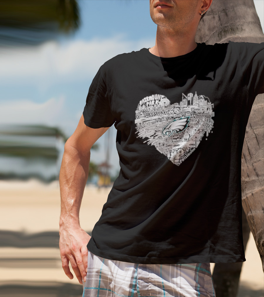 Philadelphia Eagles Fairmount Park West River Heart T-Shirt