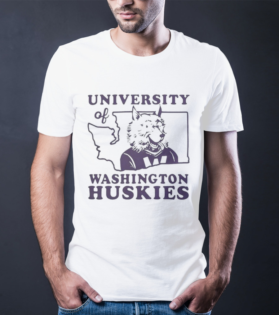 University Of Washington Huskies Map T-Shirt
