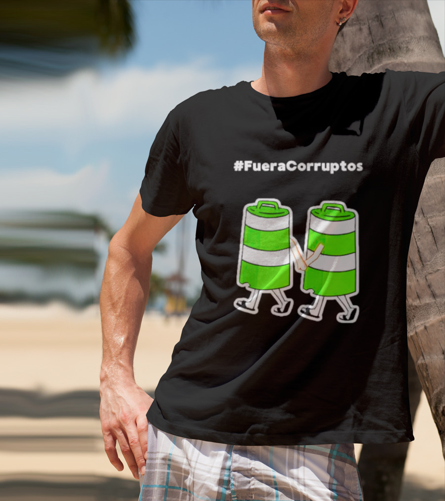 Paola Hurtado Uri Samayoa #Fueracorruptos Green Bins Handshake T-Shirt