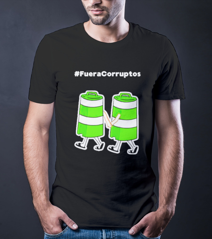Paola Hurtado Uri Samayoa #Fueracorruptos Green Bins Handshake T-Shirt