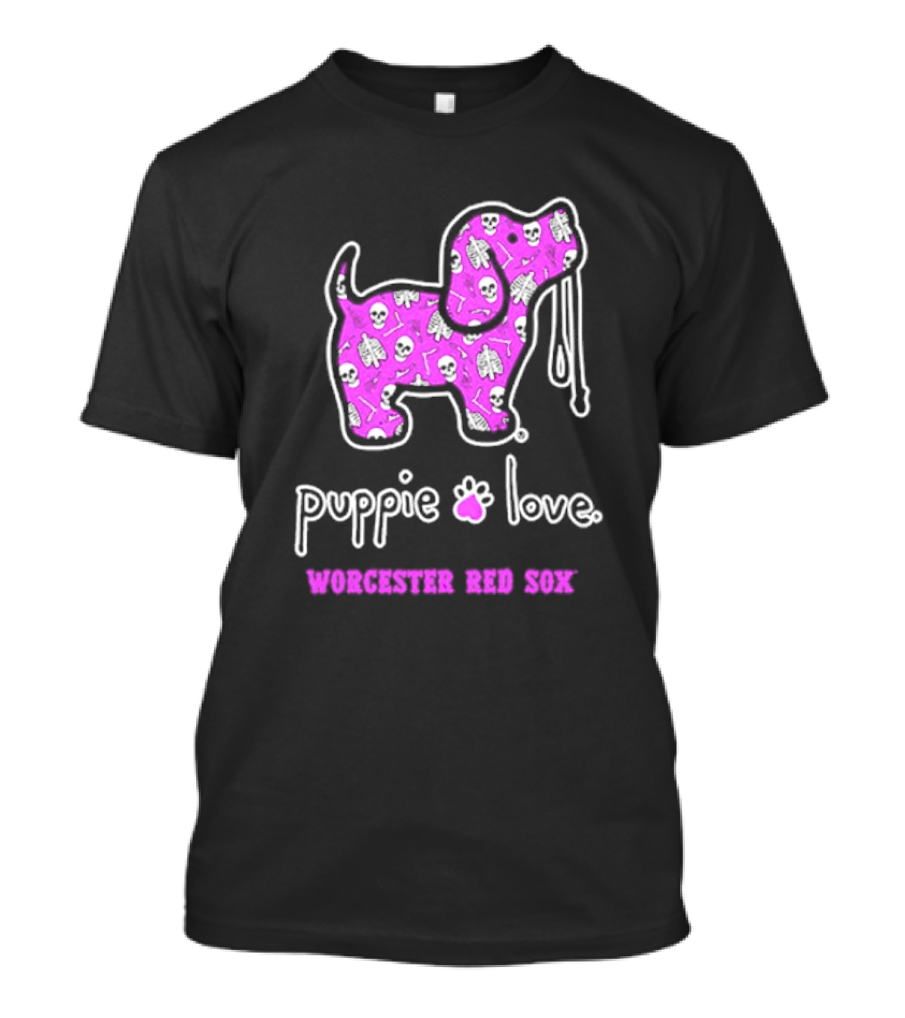 Puppie Love Worcester Red Sox Pink Heart Dog T-Shirt