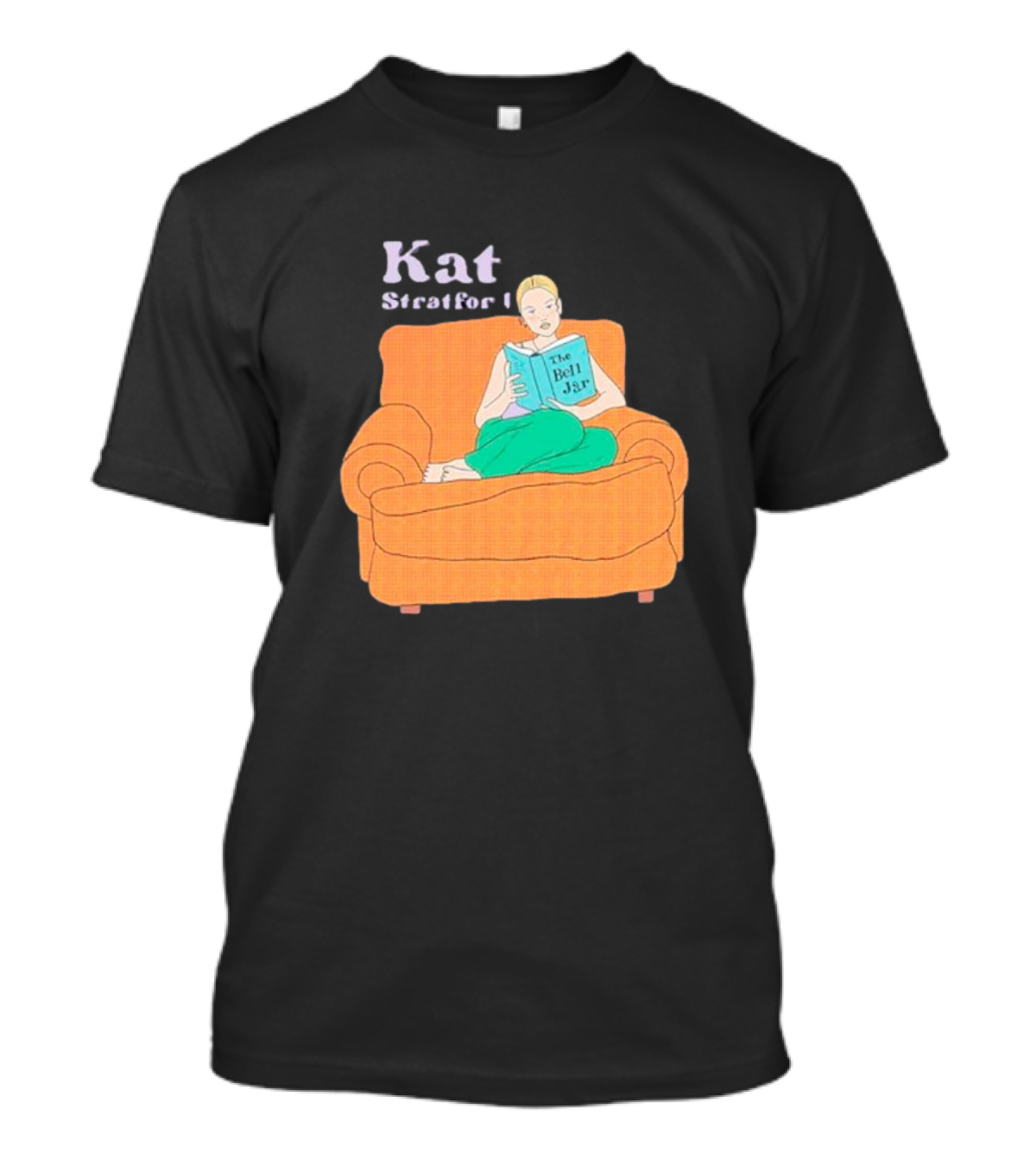 Kat Stratford Reading The Bell Jar On Orange Sofa T-Shirt