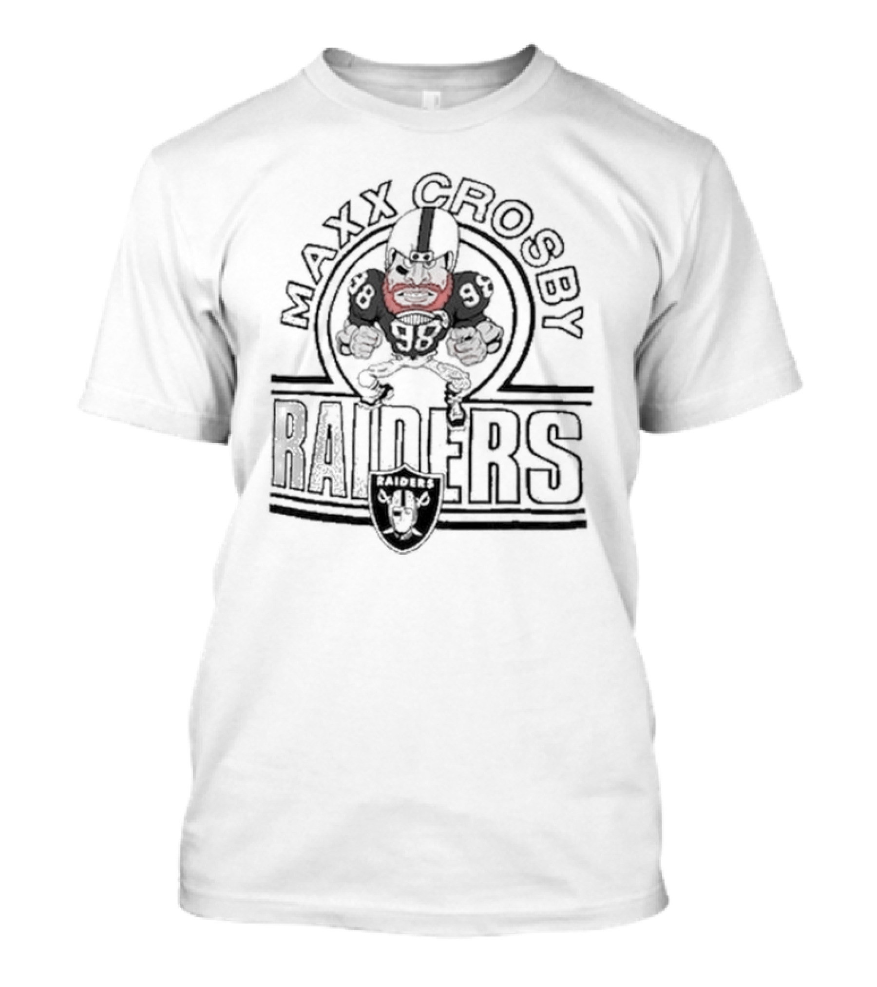Maxx Crosby Raiders Caricature Homage Tri-Blend T-Shirt