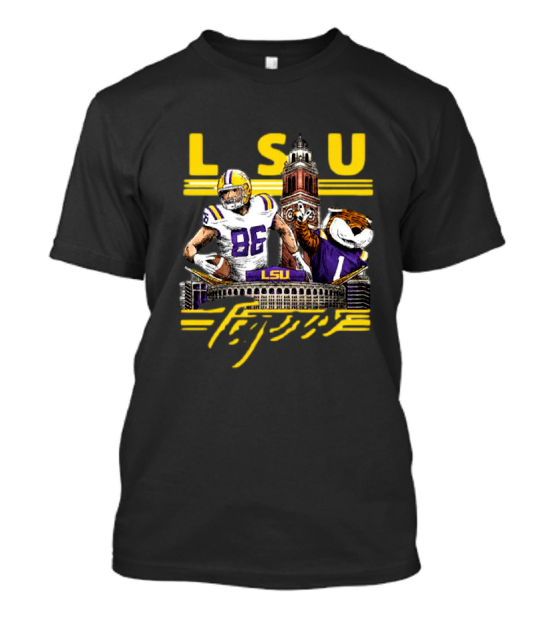 LSU Tigers Mason Taylor 86 Football Tiger Stadium Landmarks T-Shirt