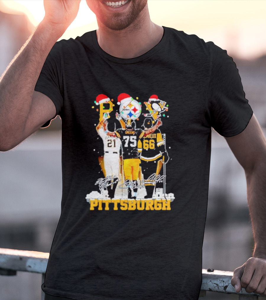 Pittsburgh Icons Clemente Greene Lemieux Steelers 79 Penguins 66 T-Shirt