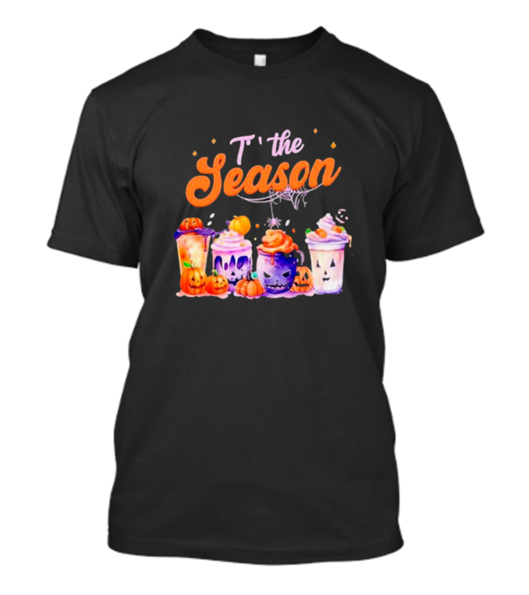 Sandjest Halloween Tis The Season Pumpkin Drinks T-Shirt