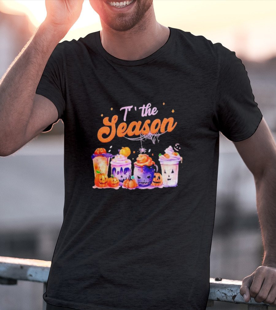 Sandjest Halloween Tis The Season Pumpkin Drinks T-Shirt