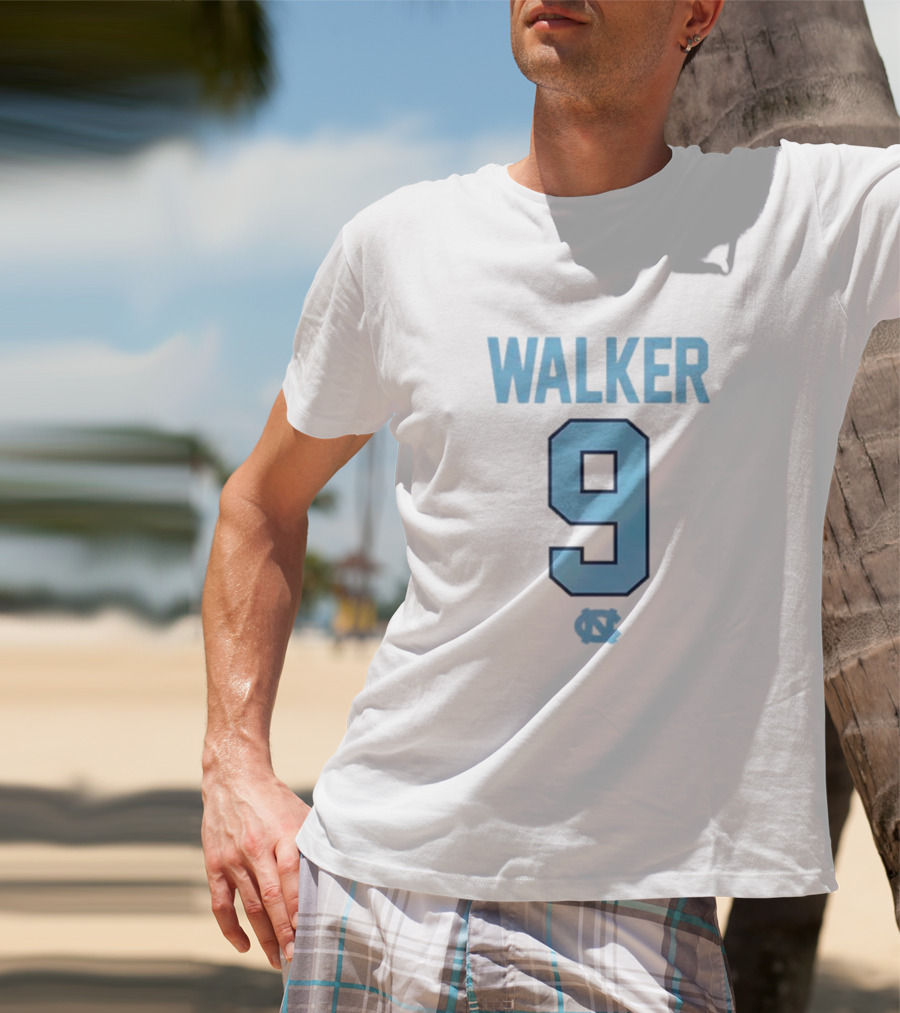 Walker 9 North Carolina Tar Heels Jersey Number T-Shirt