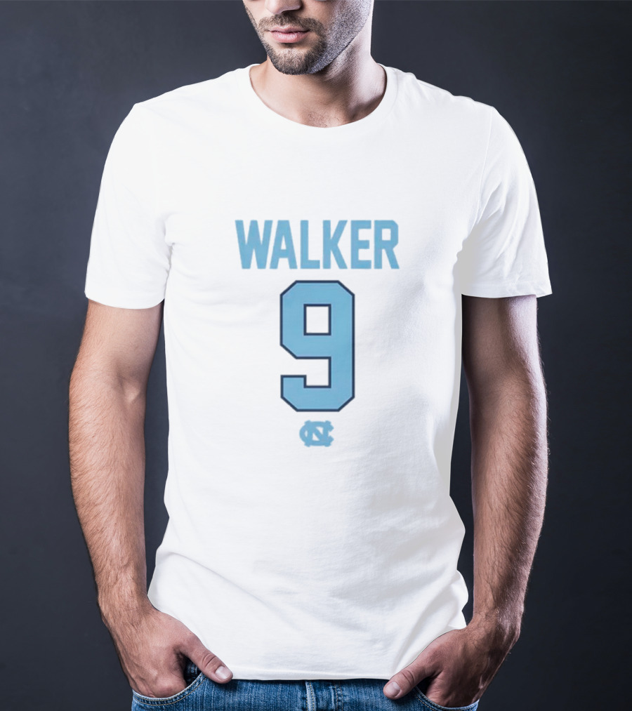 Walker 9 North Carolina Tar Heels Jersey Number T-Shirt
