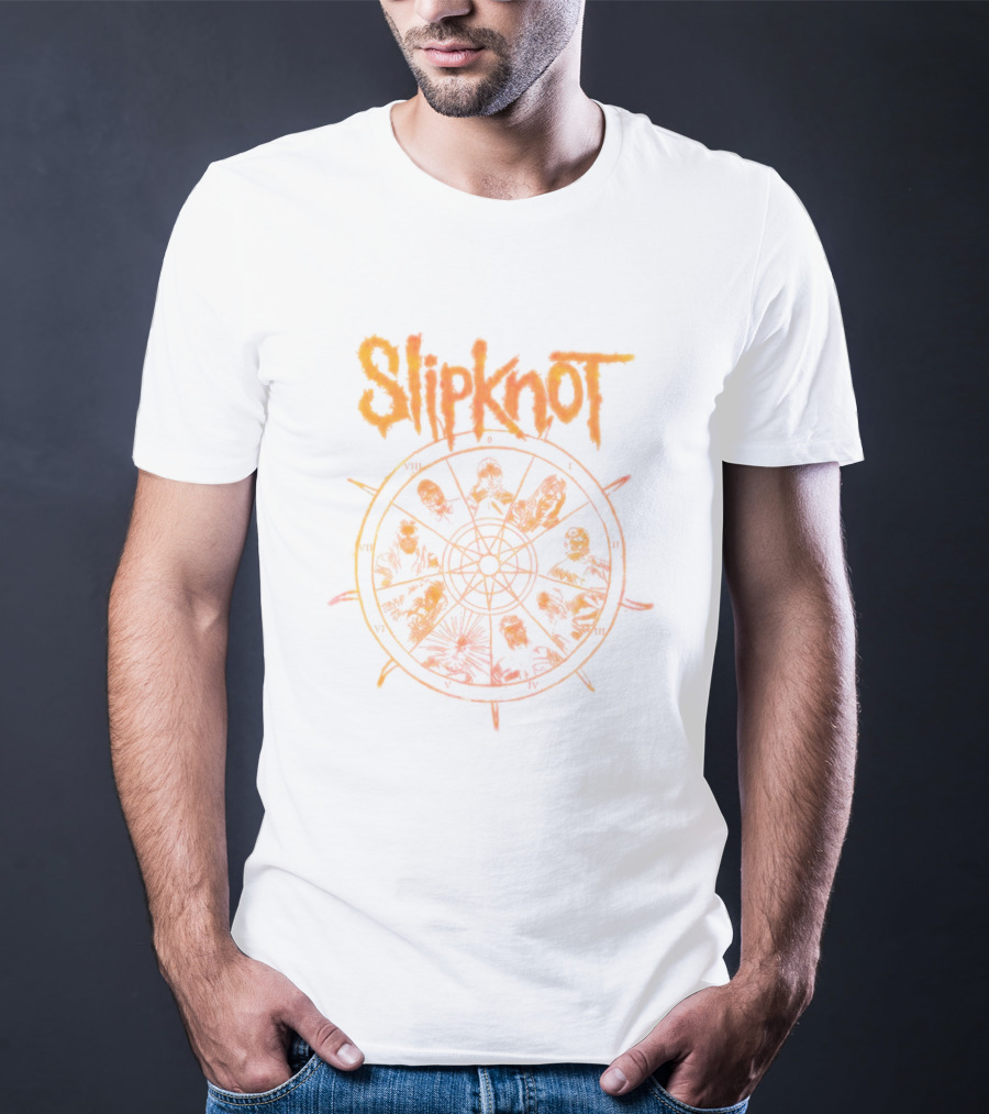 Slipknot Metal Band Music Rock Symbol With Zodiac Circle And Masks T-Shirt